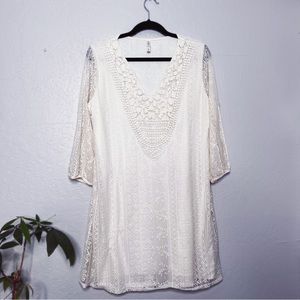 XXL Xhilaration ivory lace tunic dress